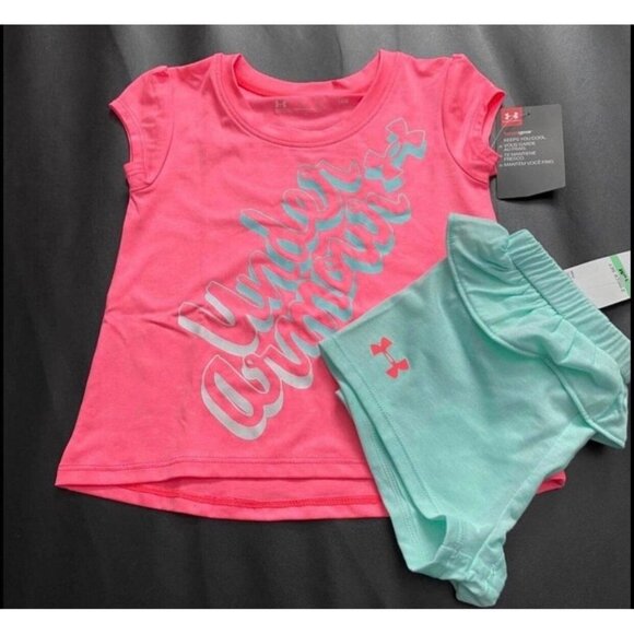 NWT Under Armour Ruffle Athletic Set Baby Girls Size 18M